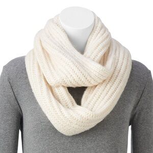 Lauren Conrad Knit Infinity Scarf Ivory White Gold